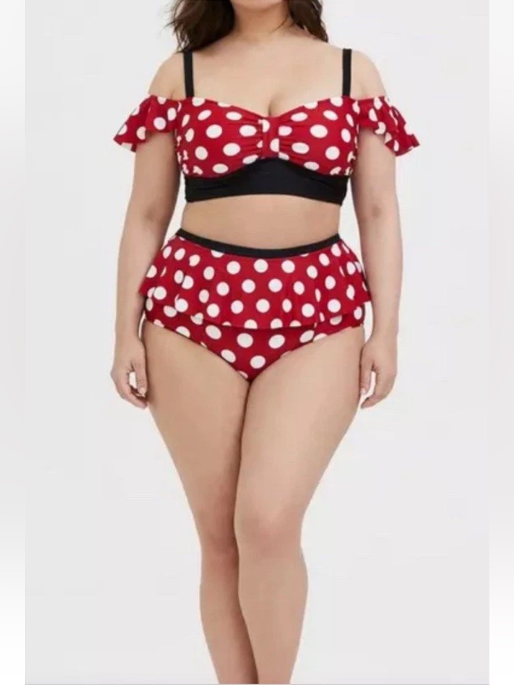 Torrid x Disney Limited Edition Minnie Mouse Red Polka Dot 2-Piece Swimsuit